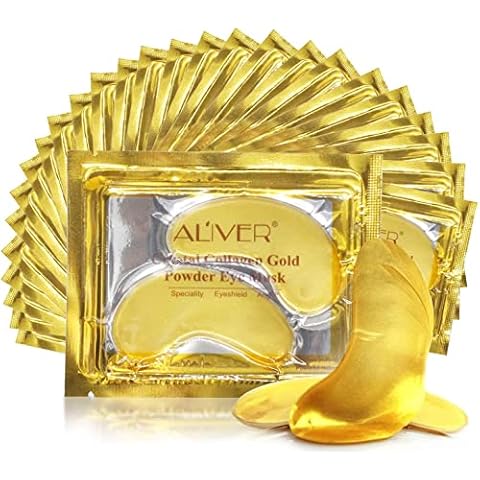 (20 Pairs)24K Gold Under Eye Treatment Masks,Crystal Gold Powder Gel Collagen Eye Mask for Under Eye Wrinkles, Remove Eye Bags, Under-eye, Dark Circles, Hydrating, Puffy Eyes Cover