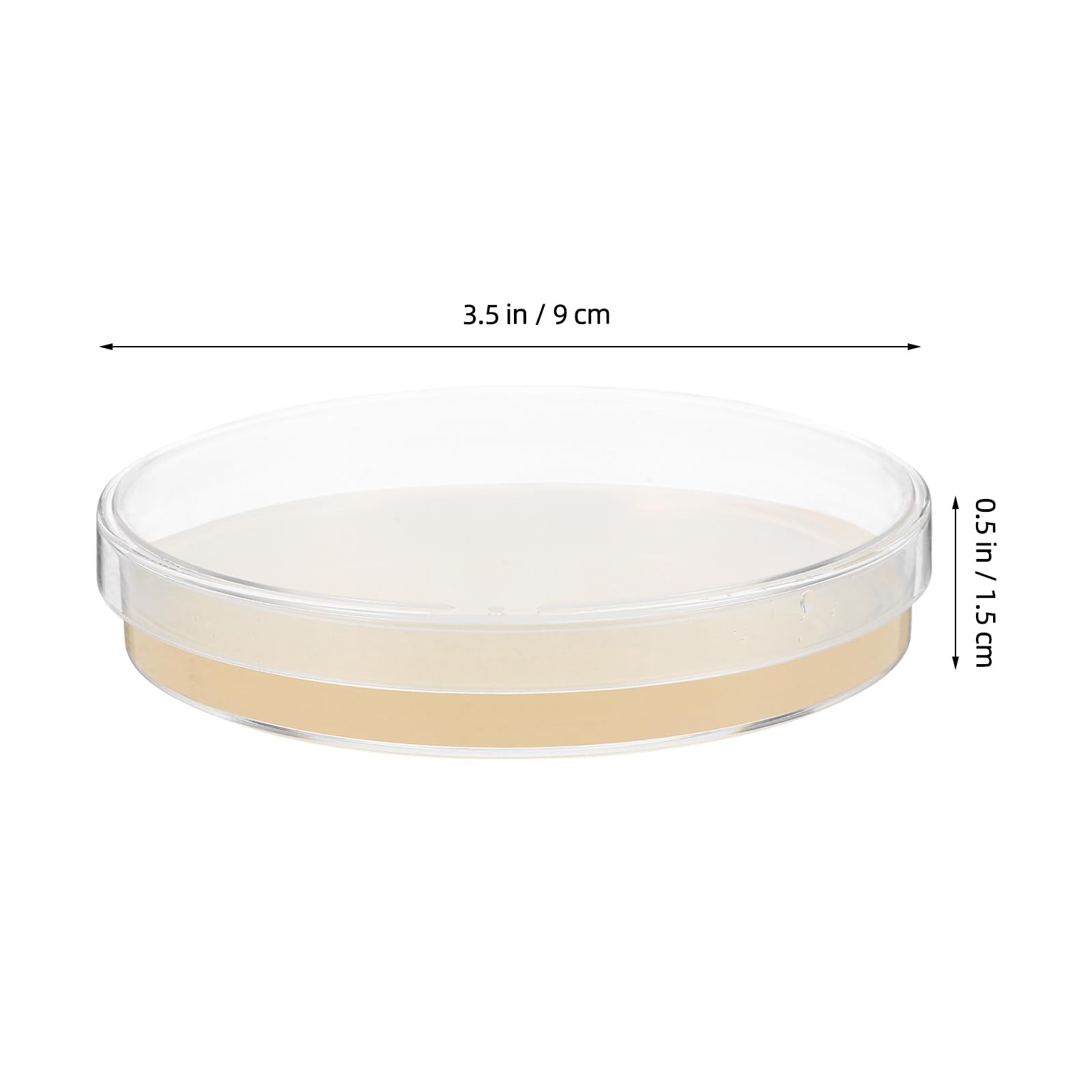 UKCOCO Placas De Agar Desechables Envasado Al Vacío 3.54X3.54X0.59In Medios De Cultivo Para Proyectos Científicos Y Laboratorios - 10 Unidades