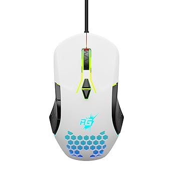 (Renewed) Redgear A-15 Wired Gaming Mouse with RGB, Semi-Honeycomb Design and Upto 6400 dpi for Windows PC Gamers(White)
