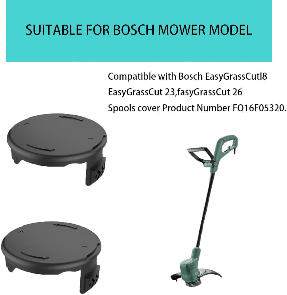 Copertura Bobina Per Decespugliatore Bosch - 2 Pezzi Ricambio F016F04557 Per ART 23 SL E ART 26 SL (Materiale ABS Resistente) - Foto 2