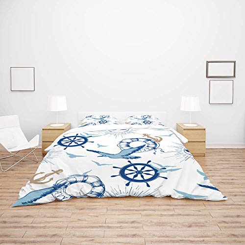 Housse de couette mouette en polyester thermorégulateur pour lit Queen Size durable - 5