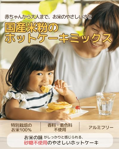 Farm to baby 【 砂糖不使用 特別栽培米】国産米粉の ホットケーキミックス 赤ちゃん 〜大人まで 離乳食 中期 9か月から 米粉 パンケーキ グルテンフリー100g×3個セット の商品画像 1