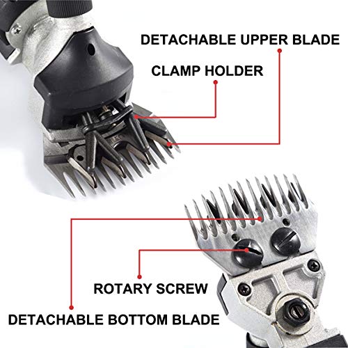 TAKEKIT Sheep Shears Professional Electric Animal Grooming Clippers for Sheep Alpacas Llamas and Large Thick Coat Animals, 6 Speeds Heavy Duty Farm Livestock Haircut Trimmer, 380W - Thumbnail 2