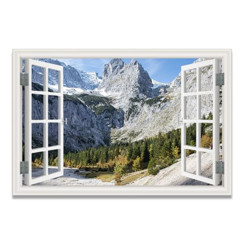 Cuadro lienzo decorativo para dormitorio con paisaje natural de lago