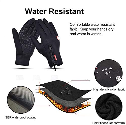 DEARMAMY Touchscreen Fahrradhandschuhe - Wasserdicht Warm Unisex Größe S