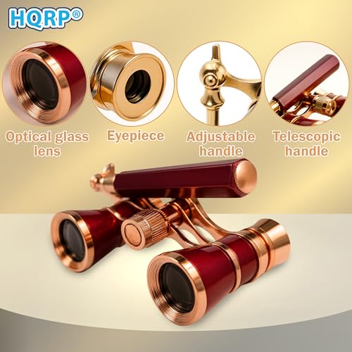 HQRP Binoculares Opera 3x25 con mango plegable miniatura 4