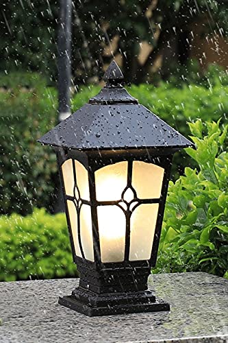 ZMY Retro Aluminium Metall Säule Lampe Villa Gartentür Spalte Laterne...