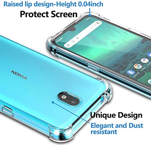 Image of Transparent Silicon Back Cover Compatible with Nokia C01 Plus [Protective + Anti Shock Proof CASE], Nokia C01 Plus Dual Back Cover Case