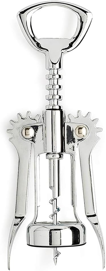 Wing Corkscrew Red Wine and Beer Bottle Opener with Wine Foil Cutter and Wine Stopper (401-Silver)