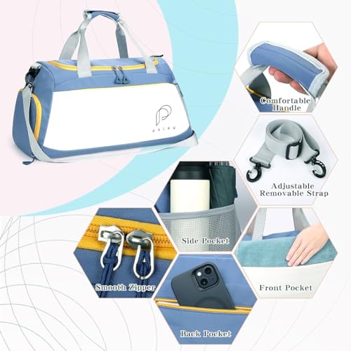 Image of PALAY Travel Bags for Luggage Muti- Pocket Sports Duffle Bags for Women with Wet Pocket & Shoe Compartment Weekender Overnight Gym Bags for Women