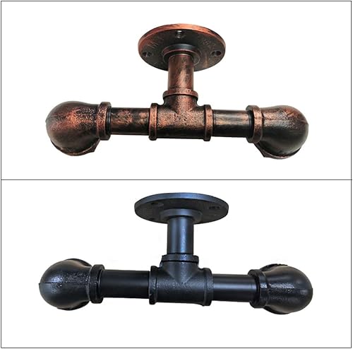 Miniatura 4 de Industrial Steampunk Water Pipe Wall Light Vintage Metal Sconce E26E27 Base Farmhouse Lighting for Bedroom Living Room Bar Vanity(Red Rust)