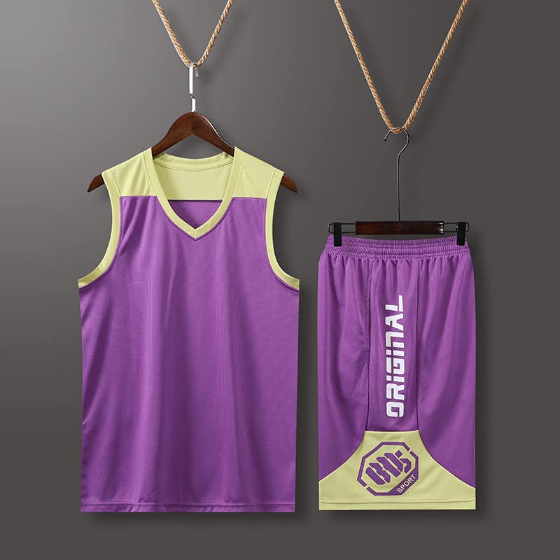 Custom Basketball Jerseys for Men/Women/boy Team Uniform with Name Number Team Logo Basketball Shirts Set (Purple)