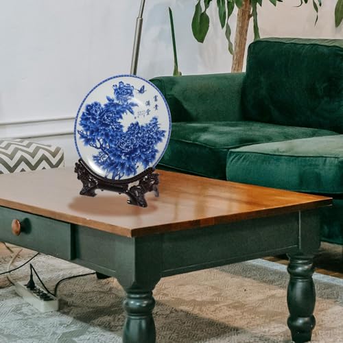 Plato de cerámica oriental con soporte de diseño creativo 6