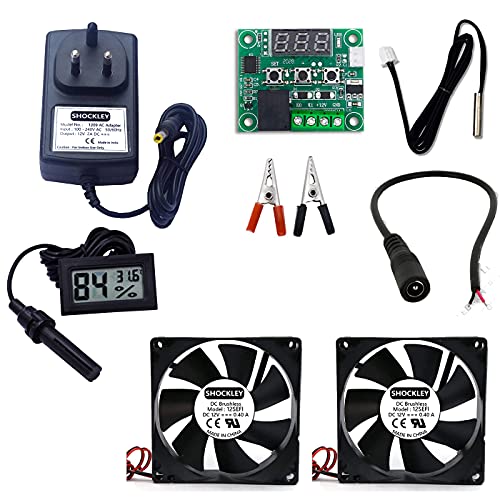 Image of Shockley Combo of XH-W1209 50~100 digital temperature controller thermostat combo (XH-W1209 Combo 2 FAN + Hygrometer)