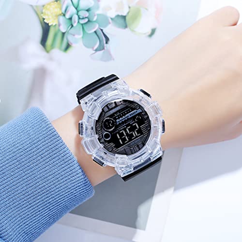 Image of FANMIS Mens Digital LED Sports Watch Military Multifunction Dual Time Alarm Countdown Stopwatch 12H /24H Time Backlight 164FT 50M Waterproof Calendar Month Day Date Watch
