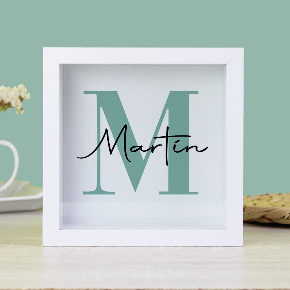 Hucha Personalizada con Inicial y Nombre Madera Regalo Pareja Niño niña