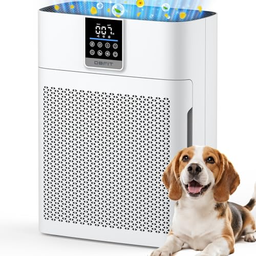 Air Purifiers for Home Large Room up to 2180 Sq Ft, DBFIT HEPA Air Purifier with Washable Nylon Pre-Filter, PM2.5 Air Quality Sensor, Air Cleaner for Pet Hair, Odor, Smoke, Dust, Pollen AP2410