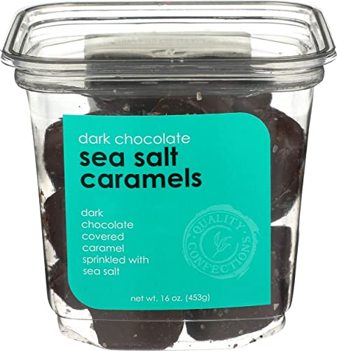 Image of Nassau Candy, Candy Dark Chocolate Sea Salt Caramels, 16 Ounce