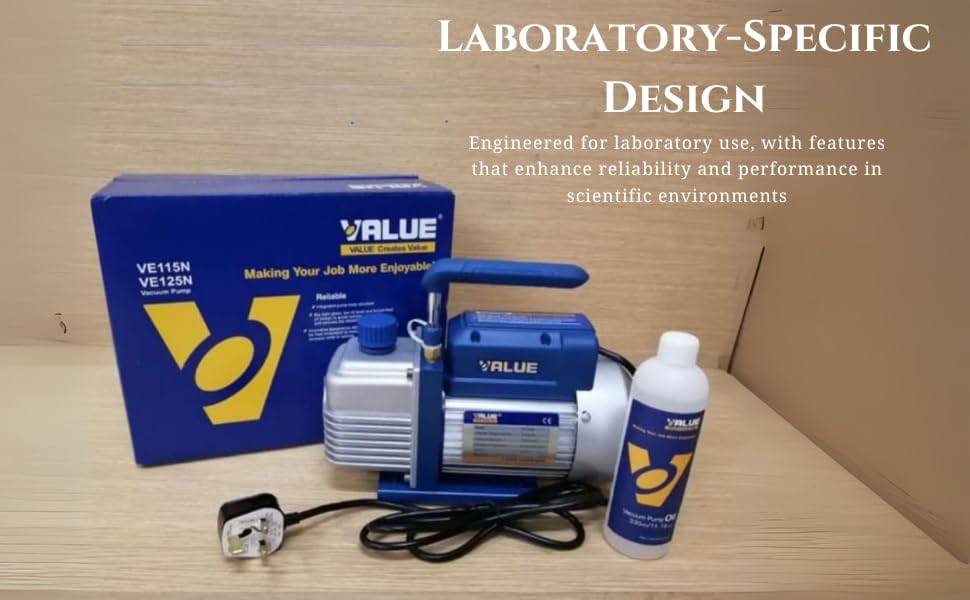 Image of Value Double Stage Vacuum Pump Ve - 245N, Oil Capacity 325 Ml, Flow Rate 142 Liters /Min And 1 /2 Hp For Laboratory Purpose, Multicolored