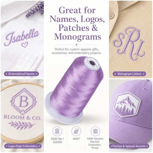 Image of Simthread 5000M 40WT Polyester Embroidery Thread, Orchid S095 | 5000M 40WT polyester thread feeds smoothly for machine embroidery, monograms, logos, patches and quilting.
