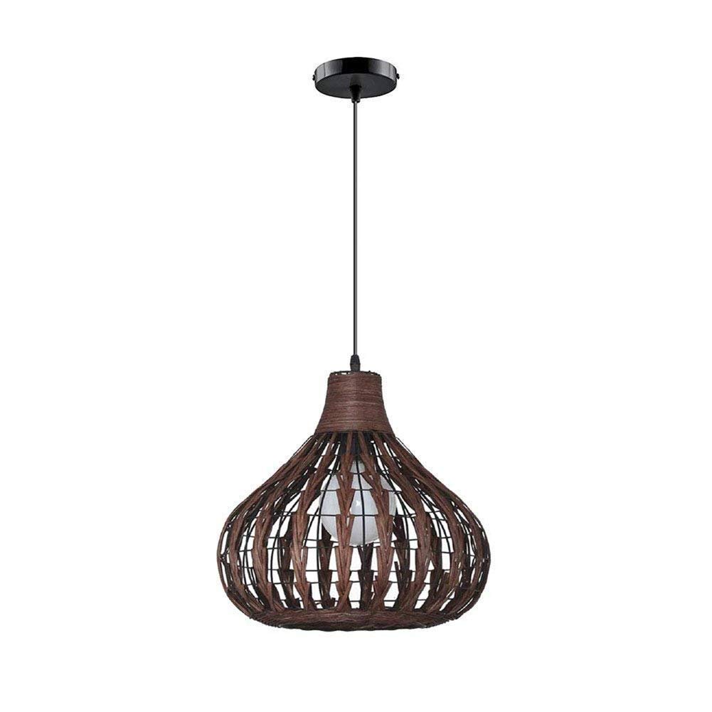Lustre en rotin tressé pour décoration de bar au style pastoral moderne