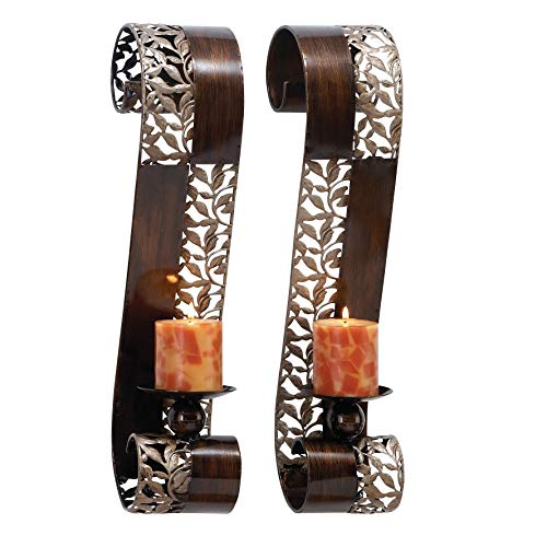 Bronze Open Design Wall Sconce Brown Modern Contemporary Metal