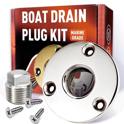 Stainless Steel Boat Drain Plug Kit Boat Plugs 1/2 Inch Fits Most Boat Hulls