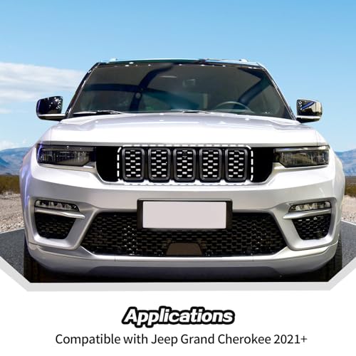 Image of 7PCS Grill Inserts Grille Trim Accessories for 2021+ Jeep Grand Cherokee (Black)
