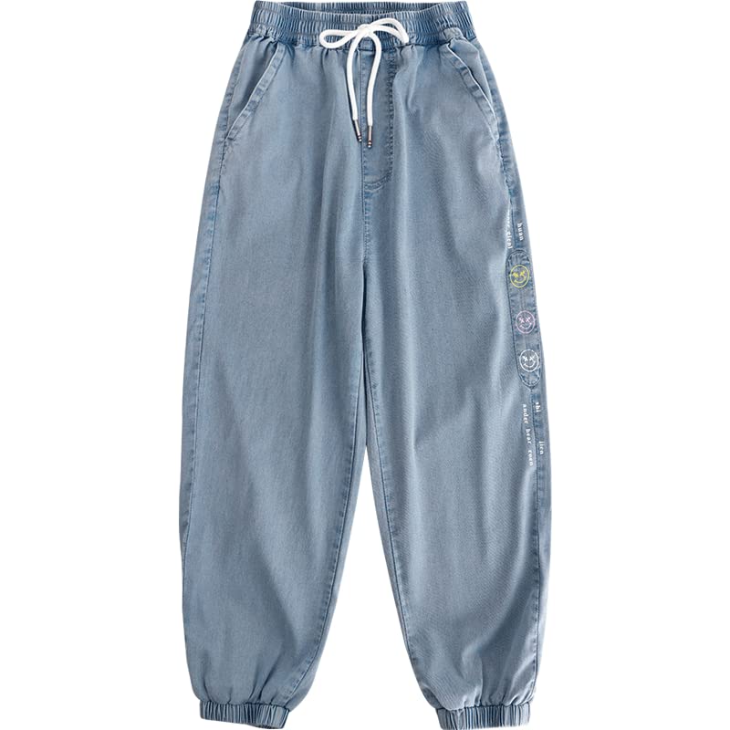 Big Kids Girls Spring Autumn Summer Elastic Waist Baggy Pants Jean Denim Pants Casual Cool Sport Street Denim Pants