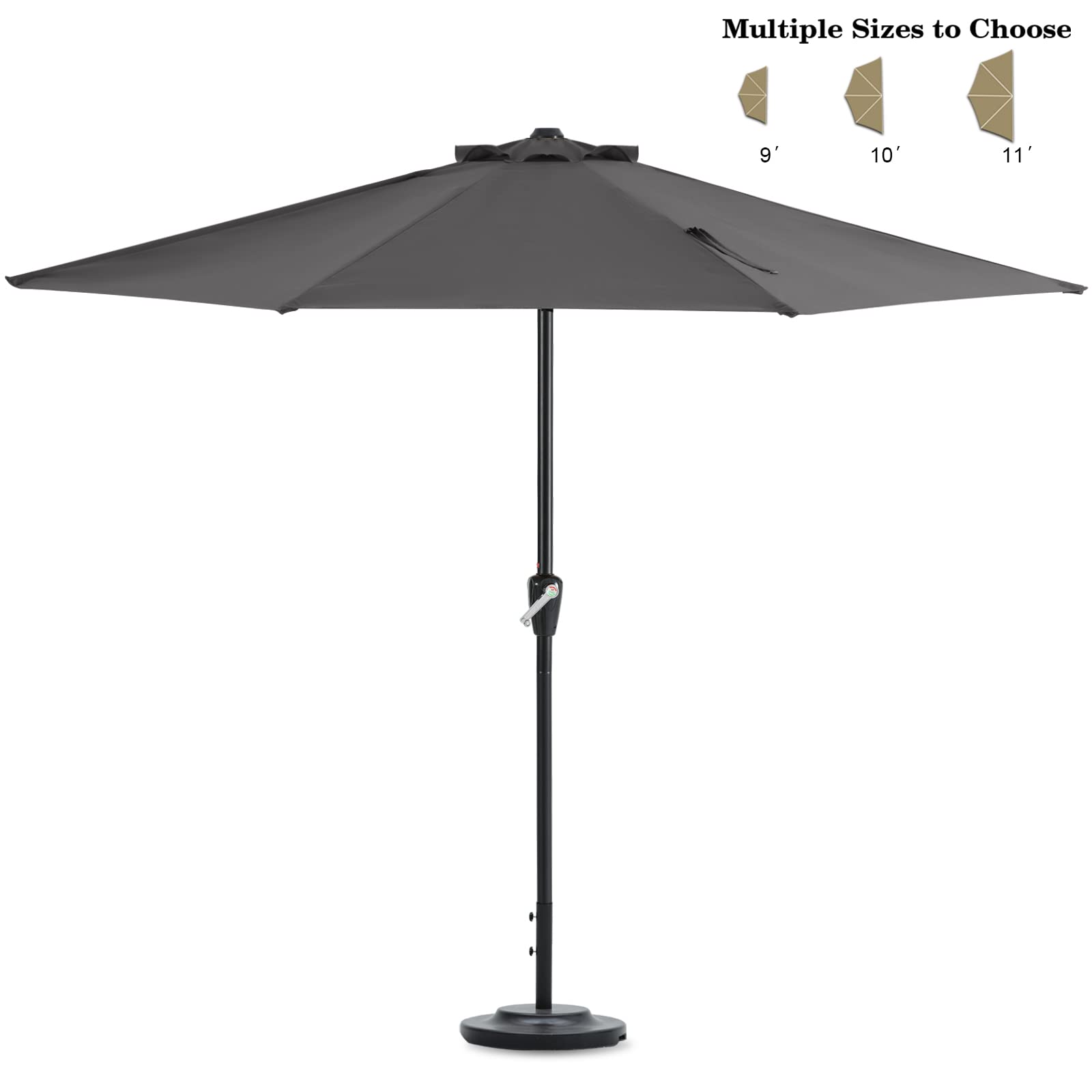 Patio Half Umbrellas 11FT by ABCCANOPY (Dark Gray)