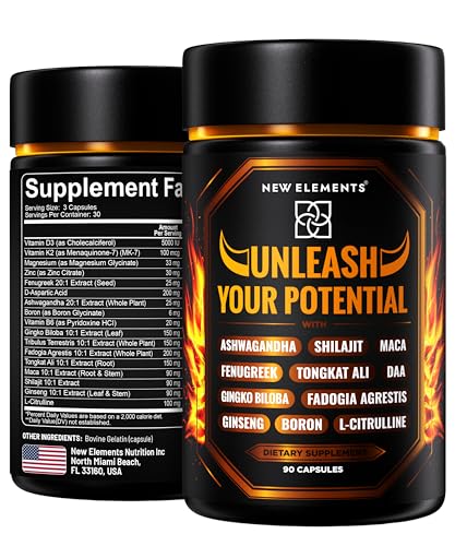 Natural Testosterone Booster Supplement for Men – Test Booster with Tongkat Ali, Fadogia Agrestis, Shilajit, Ashwagandha, Ginseng, Tribulus, Boron, DAA, L-Citrulline, D3 K2, Zinc & Magnesium