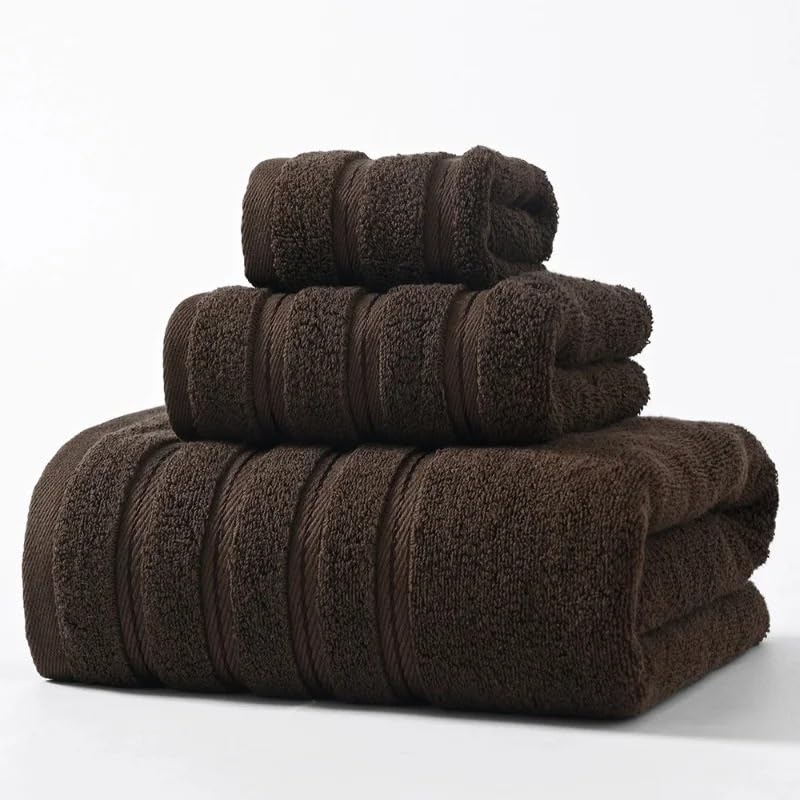 Genérico Toallas Baño Grandes,Bath Towels Juego de Toallas algodón, Color Verde Oscuro, for Manos, Cara y baño, Suave Absorbente, for Hotel o hogar, 3 Piezas(Gray)
