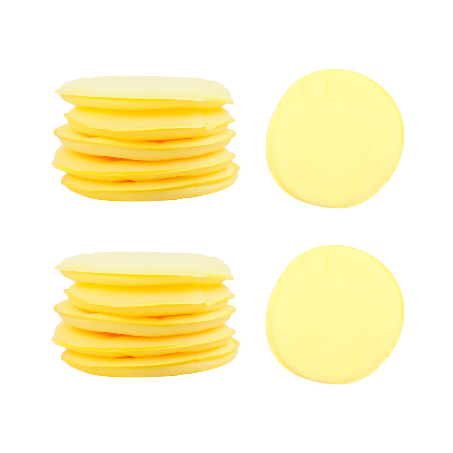 Bojueshaw 12pcs Car Polishing Sponges,Soft Foam Wax Applicator Pads for Car Detailing,Furniture & Glass Cleaning(Yellow)
