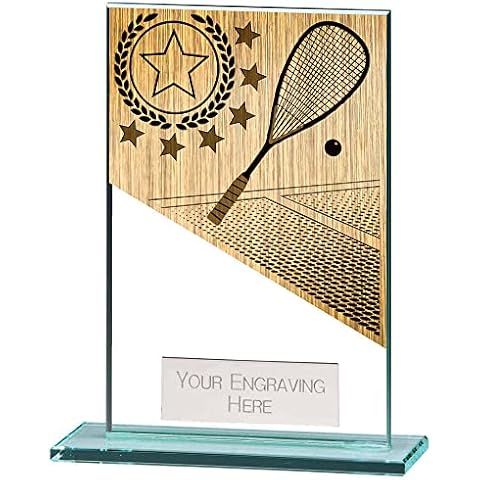 Mustang Jade Squash Trophy - Free Engraving - 125mm Cover