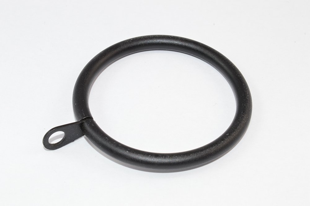 20 x Fixed Eye Curtain Drape Rod Rings Black Steel ID 42mm - OD 52mm