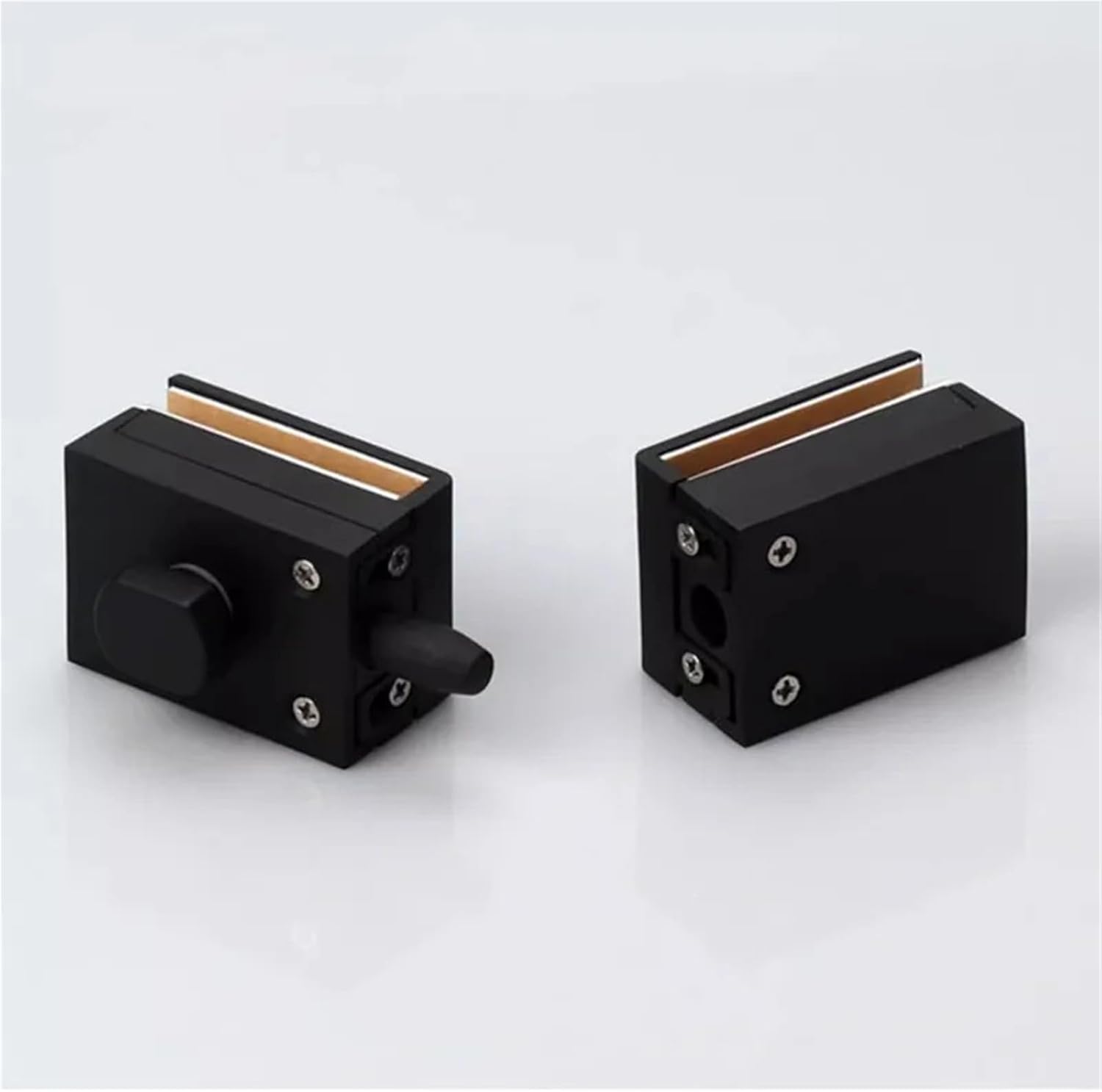 Non Opening Zinc Alloy Thickened Glass Door Bolt Lock (DG3428) 1Pcs(Matt Black Single)