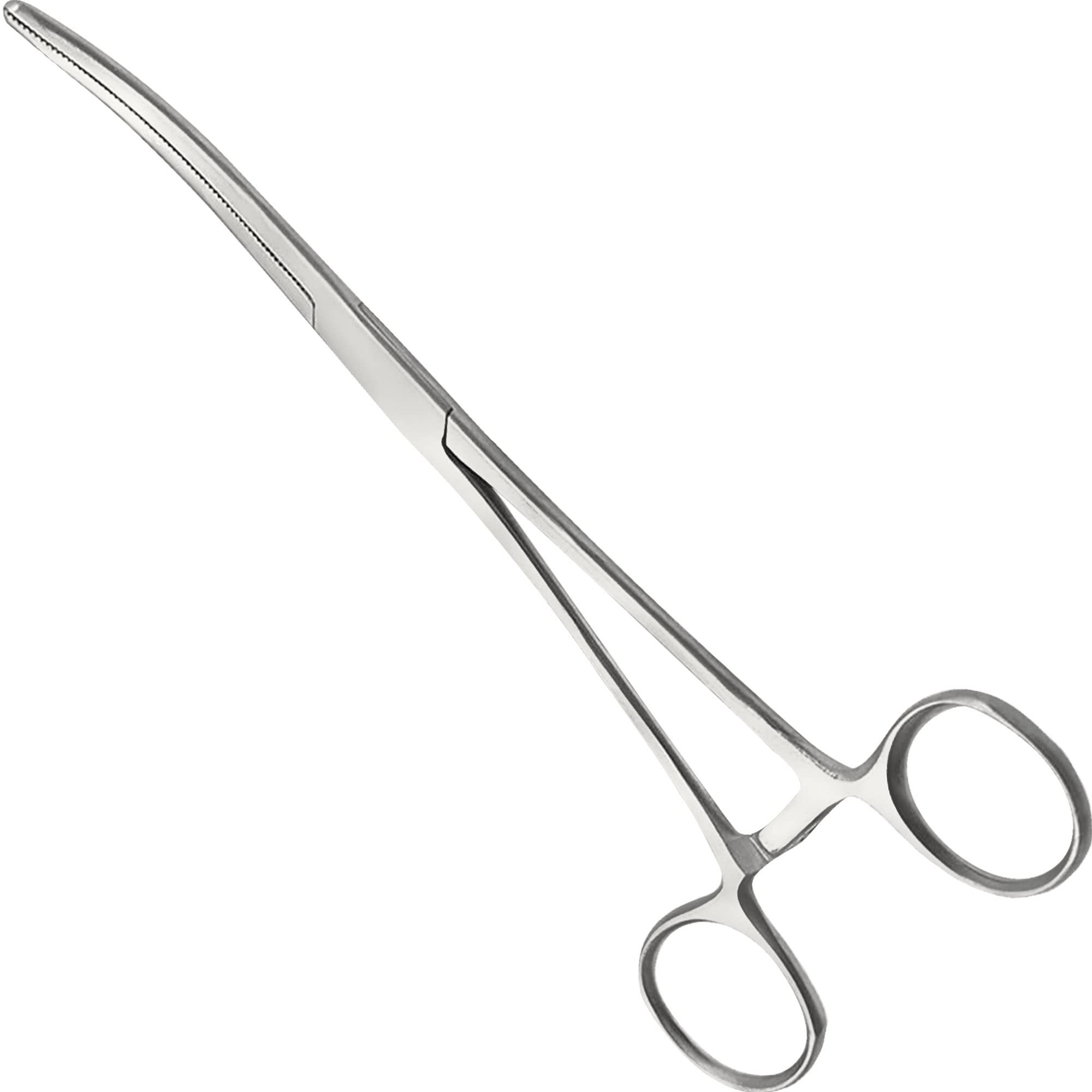 Pean Hemostat Straight and Curved Multipurpose Locking Tweezer Clamps Serrated, Stainless Steel - Hemostats for Nurses, Fishing Forceps, Crafts and Hobby
