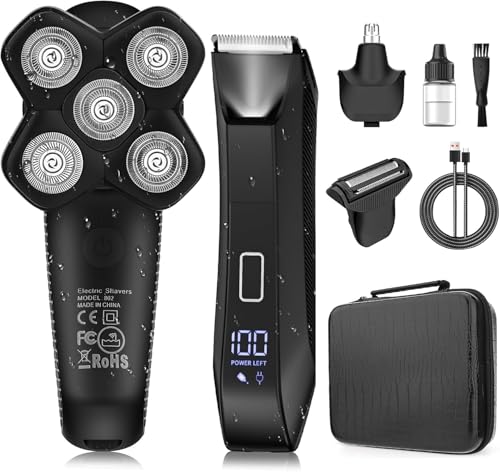 Manscape Body and Ball Trimmer for Men, Bald Head & Body Shaver, Mens Grooming Kits Pubic Groin Hair Trimmer, Body Groomer Electric Razors for Smooth Shaving, IPX7 Waterproof by Suttik - Used condition - US$37.99