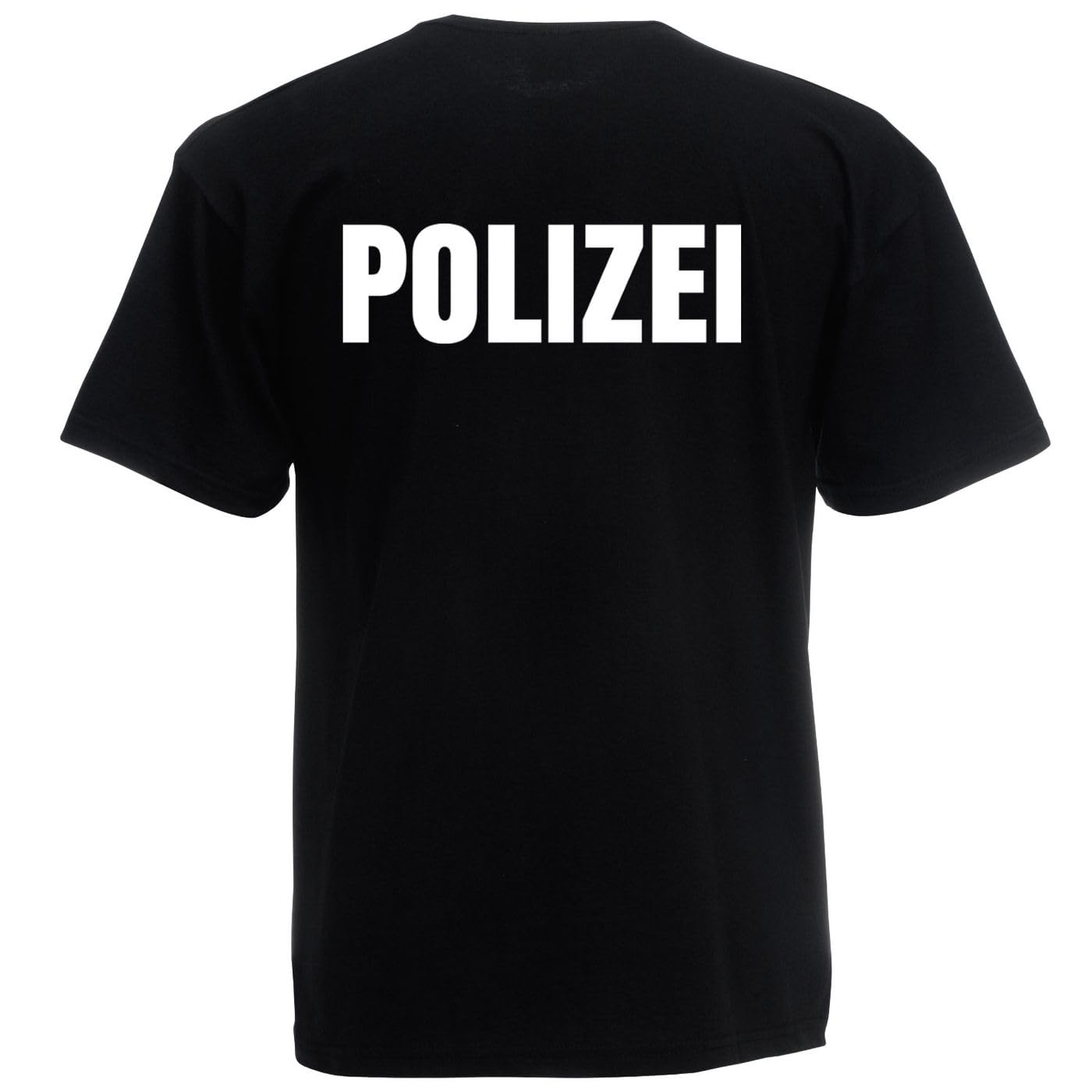 Alsino Polizei T-Shirt schwarz oder Navy - Polizei-Shirt Sicherheit Shirt - 100% Baumwolle Rundhals - Druck Brust & Rücken