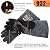 Fireplace Gloves Fire Heat Resistant: Dark-Grey 16IN 932? - Fireproof Leather for Fireplace Fire Pit Wood Stove Campfire Furnace BBQ Grill Oven Stick Mig Welding Welder Gear - Birthday Gift XL