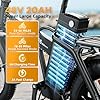 bluebiko 1000W Folding Electric Bike, 48V 20AH Large Removable Battery E Bike, 30+MPH, 80 Miles Max Range, 20" Fat Tire EBike for Adults, Adult Electric Bicycles for Commute Beach Snow,Dark Green #2
