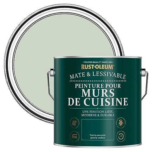 Rust-Oleum Peinture Verte Lessivable pour Murs de Cuisine, Finition Mate - Vert Laurier 2.5L