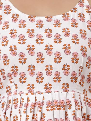 Image of feranoid Women Cotton Printed Sleeveless Strap Peplum Top