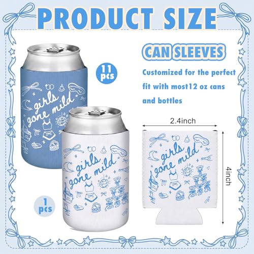 Image of SiliFine 12 Pcs Bachelorette Party Can Sleeves Bulk Coquette Bachelorette Decoration Cowgirl Can Sleeves for Bridal Shower Gifts (4 x 2.4 Inches,Girls Gone Mild)