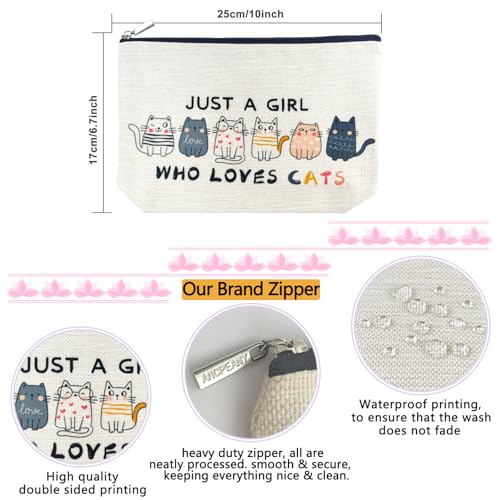 Cat Themed Makeup Bags for Women & Girls - Cute Travel Cosmetic Bags with Zipper Pouch - Funny Cat Mom Gifts for Birthday & Christmas3
