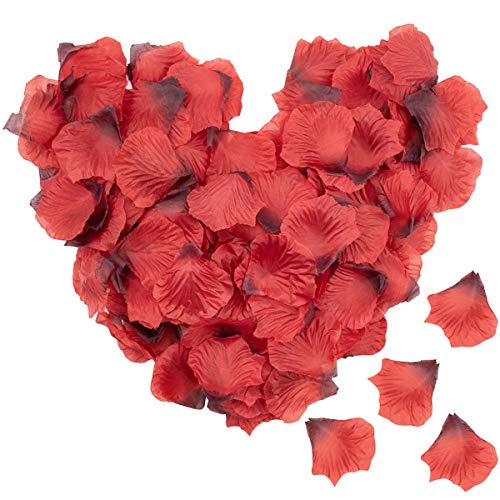 Lawei 4000 pétalos de rosa artificiales de seda para boda, fiesta, hogar, hotel, día de San Valentín, color rojo vino