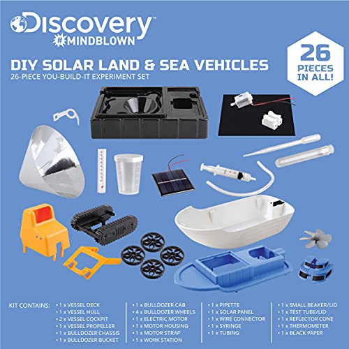 Discovery Kids #MINDBLOWN Solar Land and Sea Vehicles, Kid’s DIY STEM 26-Piece You-Build-It Experiment Set for Children Ages 6+ and Older, 7 Renewable Energy Hands-On Learning Activities - Thumbnail 4