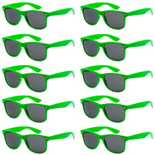 WHOLESALE UNISEX 80 S RETRO STYLE BULK LOT PROMOTIONAL SUNGLASSES - 10 PACK