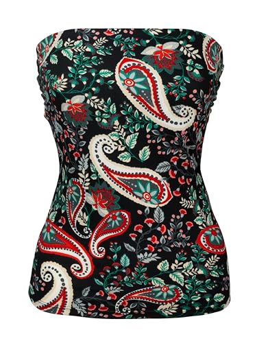 Image of MixMatchy Women's Stretchy Strapless Tube Top Y2K Bandeau Top