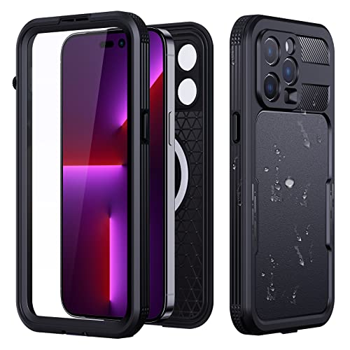 iPhone 14 Pro Max Case Waterproof, IP68 Waterproof for iPhone 14 Pro Max Case with Built in Screen Protector, Full-Body Heavy Duty Shockproof Case for iPhone 14 Pro Max 6.7 inch (Black)